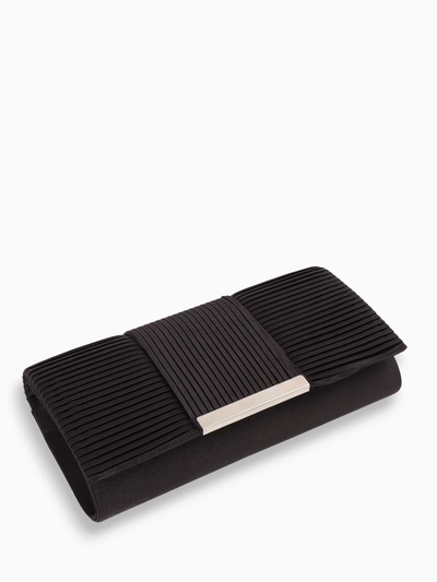 Сумка-клатч женская на магните, на длинной цепочке, чёрная