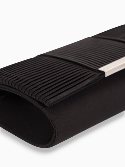 Сумка-клатч женская на магните, на длинной цепочке, чёрная