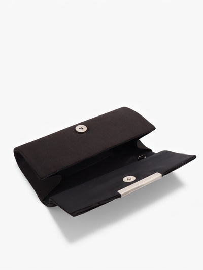 Сумка-клатч женская на магните, на длинной цепочке, чёрная