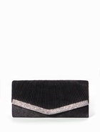 Сумка-клатч женская вечерняя на магните, на цепочке, со стразами, чёрная 7135504