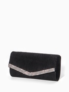 Сумка-клатч женская вечерняя на магните, на цепочке, со стразами, чёрная 7135504