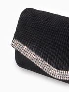 Сумка-клатч женская вечерняя на магните, на цепочке, со стразами, чёрная 7135504