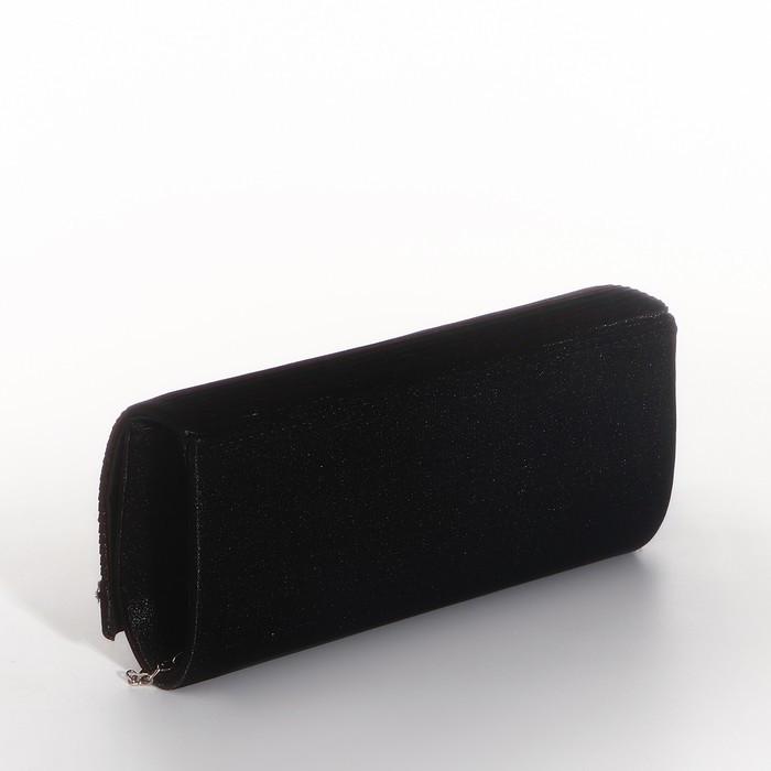 Сумка-клатч на магните, длинная цепь, цвет чёрный - фото 1926358559