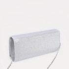 Клатч, отдел на клапане, цепочка, цвет серый - Фото 2