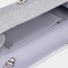 Клатч, отдел на клапане, цепочка, цвет серый - Фото 3