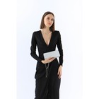 Клатч, отдел на клапане, цепочка, цвет серый - Фото 4