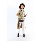 Сумка-мессенджер на клапане, цвет бежевый/коричневый - фото 24336850