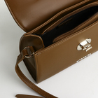 Сумка-мессенджер на клапане David Jones, наружный карман, регулируемый ремень, цвет оливковый - фото 24117220