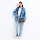 Сумка-мессенджер на клапане David Jones, наружный карман, регулируемый ремень, цвет оливковый - фото 24117221