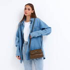 Сумка-мессенджер на клапане David Jones, наружный карман, регулируемый ремень, цвет оливковый - фото 24117222