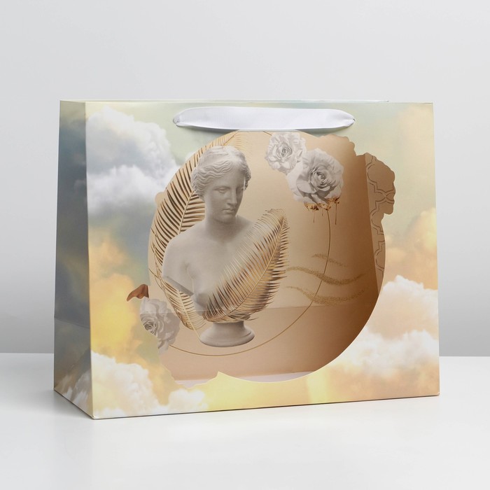 Пакет подарочный ламинированный с пластиковым окном, упаковка, «Нимфа», 32,5 х 26,5 х 13,5 см