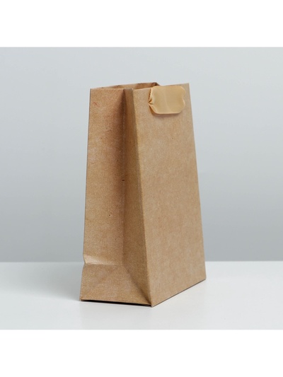 Пакет подарочный ламинированный, упаковка, «Крафтовый», S 12×15×5.5 см