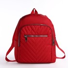 Рюкзак городской из текстиля на молнии, 2 наружных кармана, цвет красный - фото 108570088