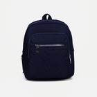 Рюкзак городской из текстиля на молнии, 2 наружных кармана, цвет синий - фото 9582650