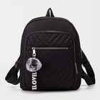 Рюкзак городской из текстиля на молнии, 2 наружных кармана, цвет чёрный - фото 9582662