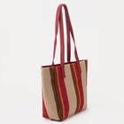 Сумка женская на молнии, цвет бежевый/коричневый/красный 7373380