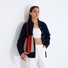 Сумка женская на молнии, цвет бежевый/коричневый/красный 7373380