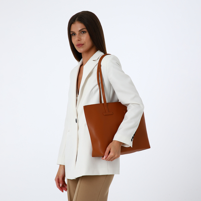 Сумка женская на молнии, цвет терракотовый