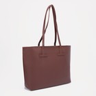 Сумка-шопер на молнии, цвет коричневый - фото 21495534