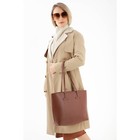 Сумка-шопер на молнии, цвет коричневый - фото 21495536