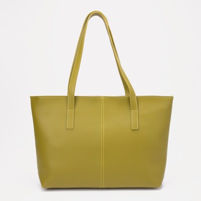 Сумка-шопер на молнии, цвет оливковый