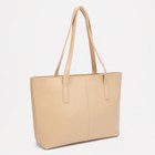 Сумка женская на молнии, цвет бежевый - фото 39790998