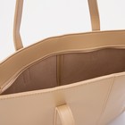 Сумка женская на молнии, цвет бежевый - фото 39790999