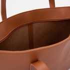 Сумка женская на молнии, цвет терракотовый - фото 21495547