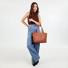 Сумка женская на молнии, цвет терракотовый - фото 27182638