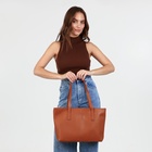 Сумка женская на молнии, цвет терракотовый - фото 27182640