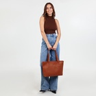 Сумка женская на молнии, цвет терракотовый - фото 27182641