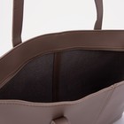 Сумка-шопер женская на молнии, цвет тёмно-бежевый - Фото 3