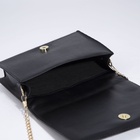 Сумка-мессенджер на клапане, длинный ремень, цвет чёрный - фото 39057303