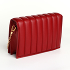 Сумка-мессенджер на клапане, длинный ремень, цвет бордовый - фото 25379459