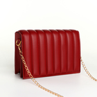 Сумка-мессенджер на клапане, длинный ремень, цвет бордовый - фото 25379460