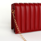 Сумка-мессенджер на клапане, длинный ремень, цвет бордовый - фото 25379461