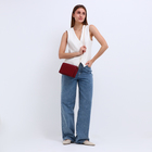 Сумка-мессенджер на клапане, длинный ремень, цвет бордовый - фото 25379463