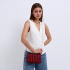 Сумка-мессенджер на клапане, длинный ремень, цвет бордовый - фото 25379464