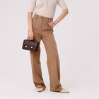 Сумка-мессенджер на клапане, длинный ремень, цвет коричневый - фото 24549044