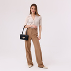 Сумка-мессенджер на клапане, цвет чёрный - фото 24574507