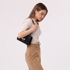 Сумка-мессенджер на клапане, цвет чёрный - фото 24574508