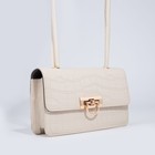 Сумка-мессенджер на клапане, цвет бежевый - фото 21495628