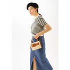 Сумка женская тоут на молнии, длинная цепь, цвет белый/коричневый 7435578