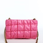 Сумка-клатч женская на молнии, на цепочке, с золотистой фурнитурой, розовая - Фото 1