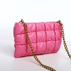 Сумка-клатч женская на молнии, на цепочке, с золотистой фурнитурой, розовая - Фото 3