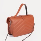 Сумка-мессенджер на клапане, длинная цепь, цвет коричневый 7486299