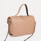 Сумка-мессенджер на клапане, длинная цепь, цвет бежевый - фото 24628060