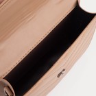 Сумка-мессенджер на клапане, длинная цепь, цвет бежевый - фото 24628061