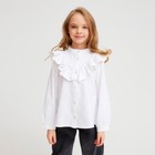 Блузка для девочки MINAKU цвет белый, р-р 128 - фото 109140733