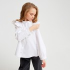 Блузка для девочки MINAKU цвет белый, р-р 134 - Фото 2